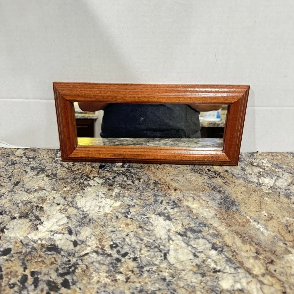 Vintage Home Interiors Wood Frame Wall Hanging‎ Accent Mirror Rectangular